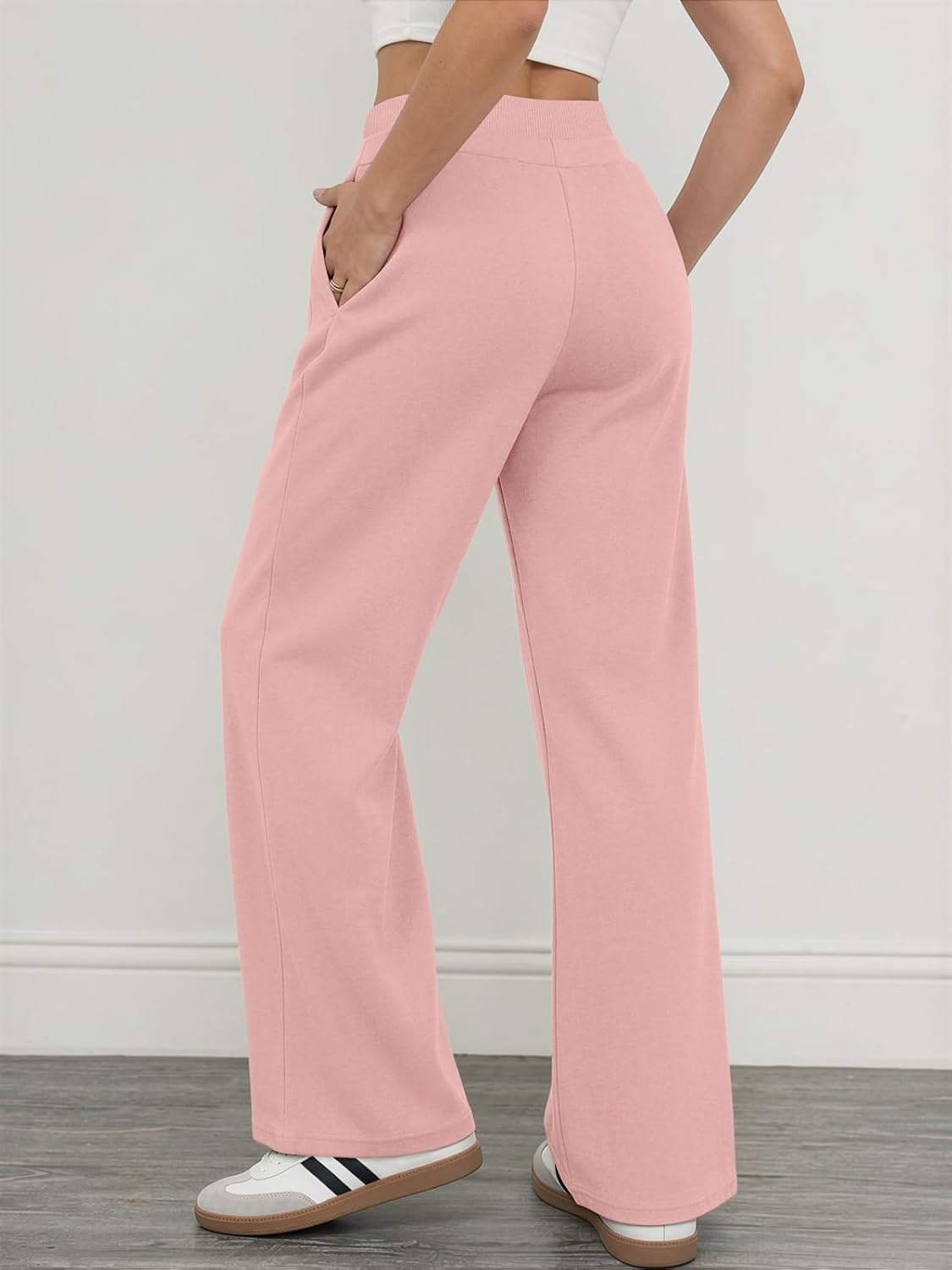 image:imageATHMILE Sweatpants Women Wide Leg High Waisted Baggy Lounge Casual Cotton Pants Fashion Y2K Gym Clothes for Fall WinterPink