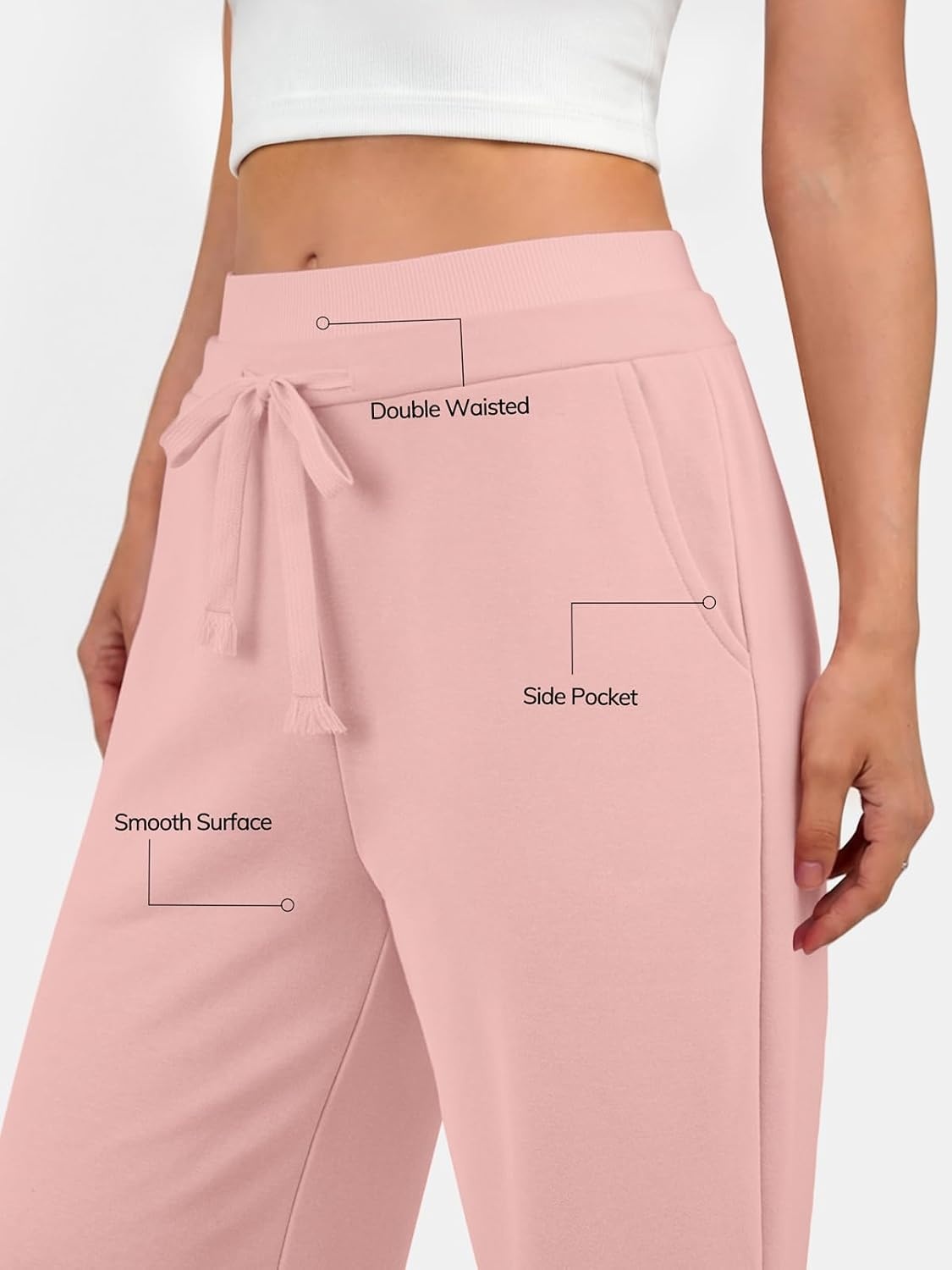 image:imageATHMILE Sweatpants Women Wide Leg High Waisted Baggy Lounge Casual Cotton Pants Fashion Y2K Gym Clothes for Fall WinterPink