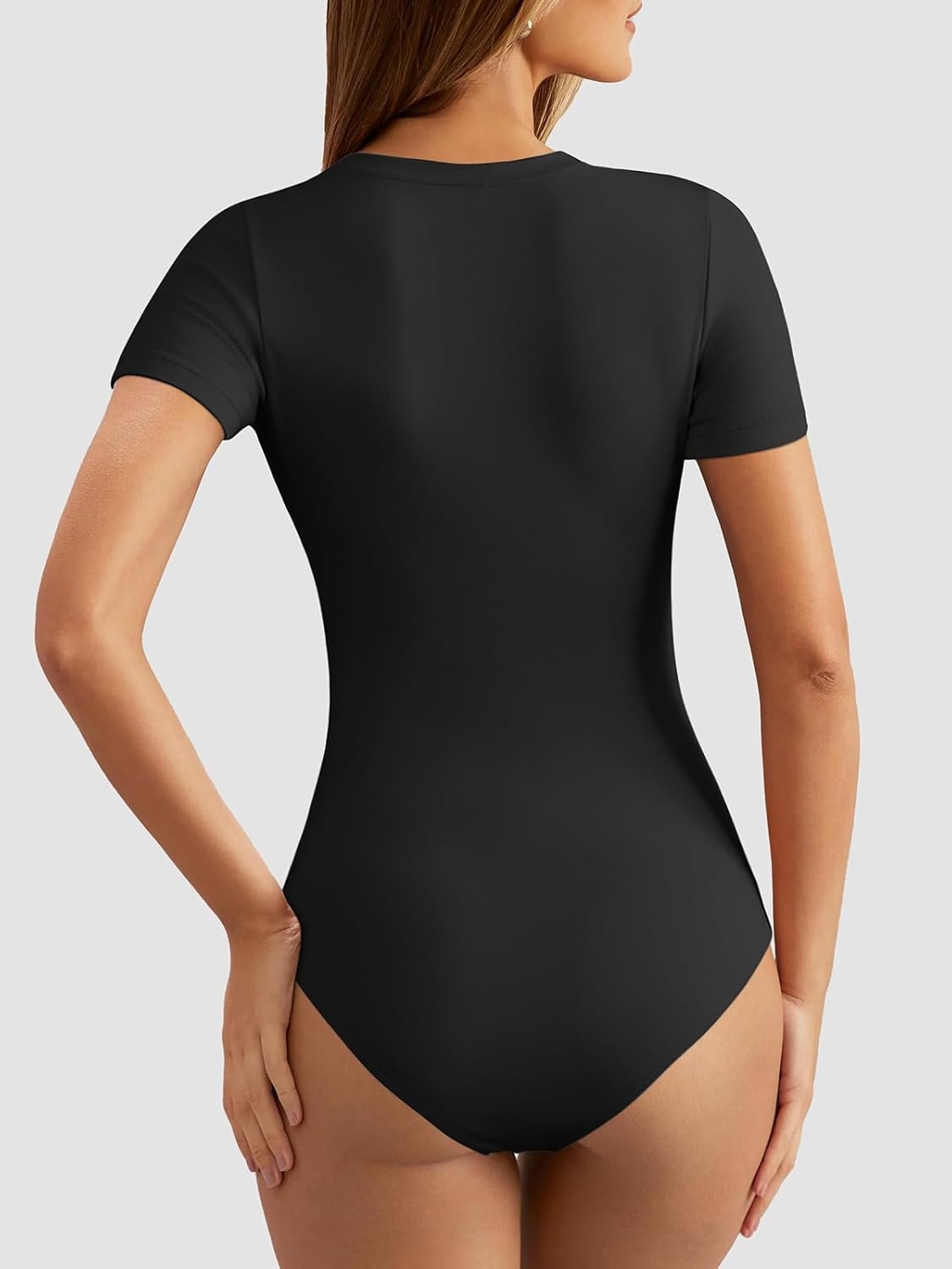 image:imageATHMILE Tank Top Body Suits Women Sexy Crew Neck Racerback Halter Ribbed Sleeveless Bodysuit for Women0black