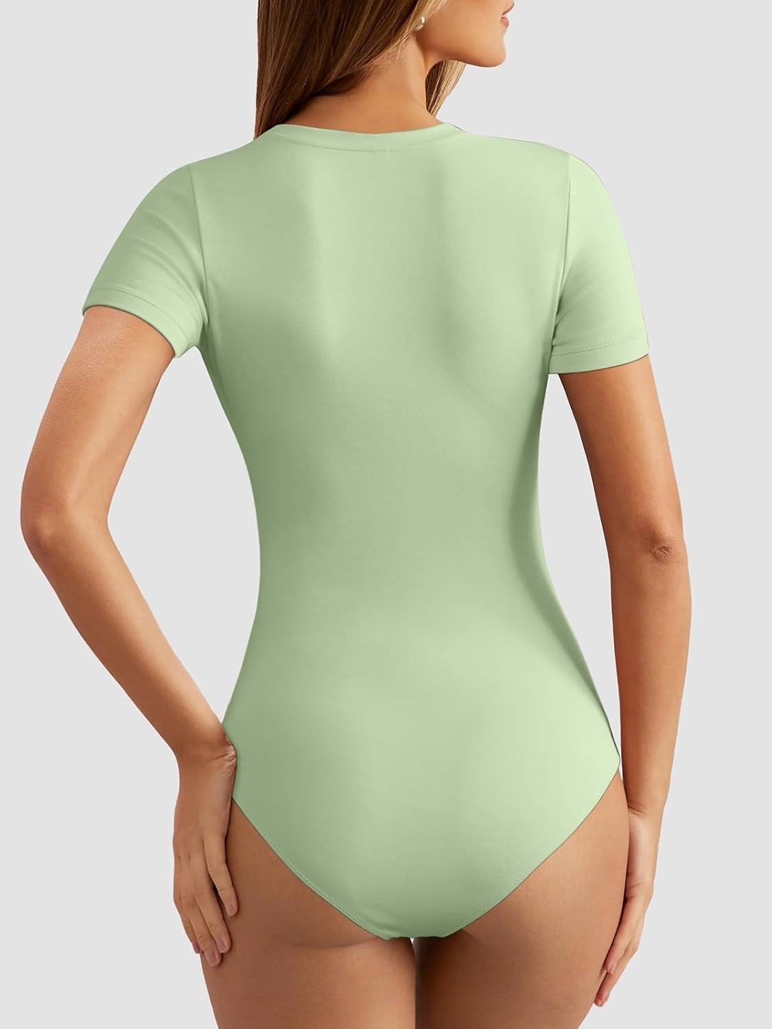 image:imageATHMILE Tank Top Body Suits Women Sexy Crew Neck Racerback Halter Ribbed Sleeveless Bodysuit for Women0mint Green