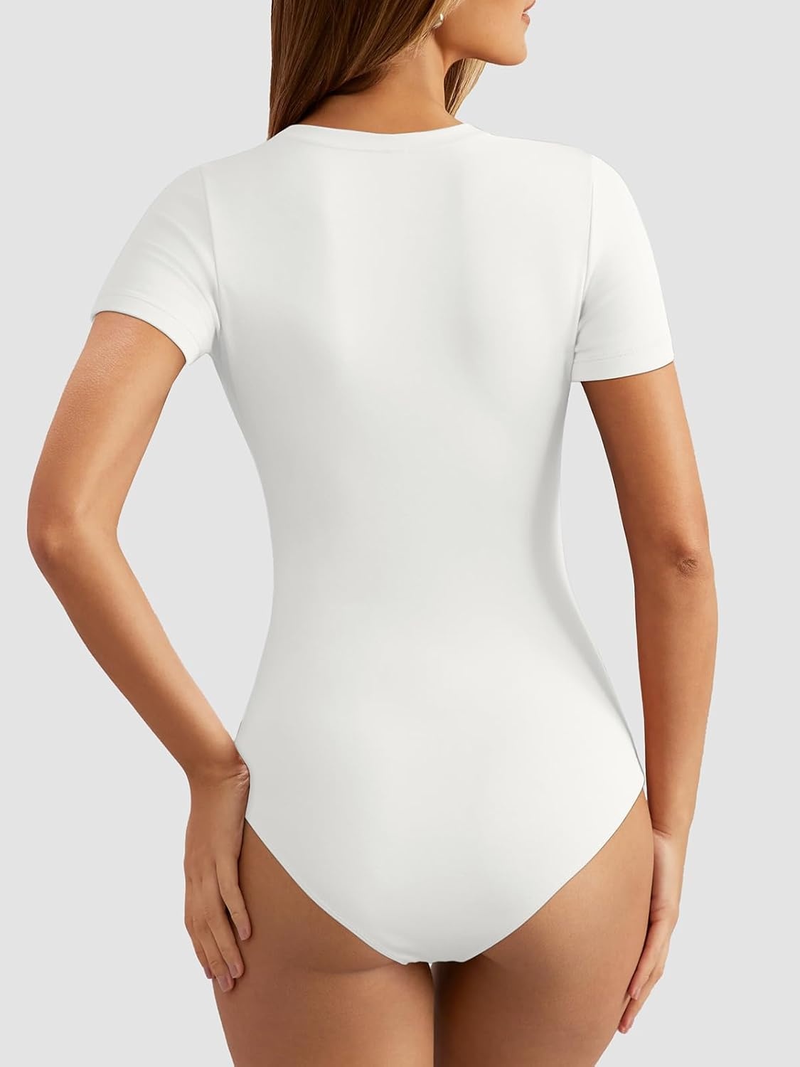 image:imageATHMILE Tank Top Body Suits Women Sexy Crew Neck Racerback Halter Ribbed Sleeveless Bodysuit for Women0white