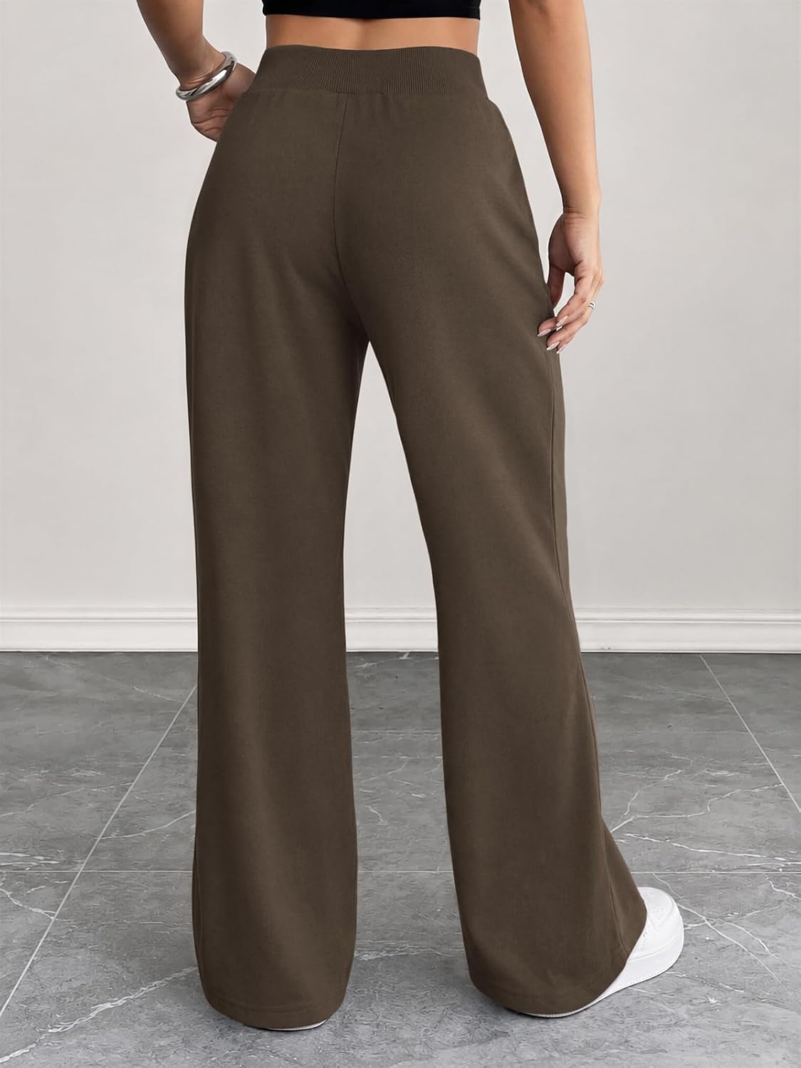 image:imageATHMILE Wide Leg Sweatpants Women High Waisted Baggy Lounge Pants Casual Comfy Joggers Fall Fashion Trendy Gym ClothesCoffee