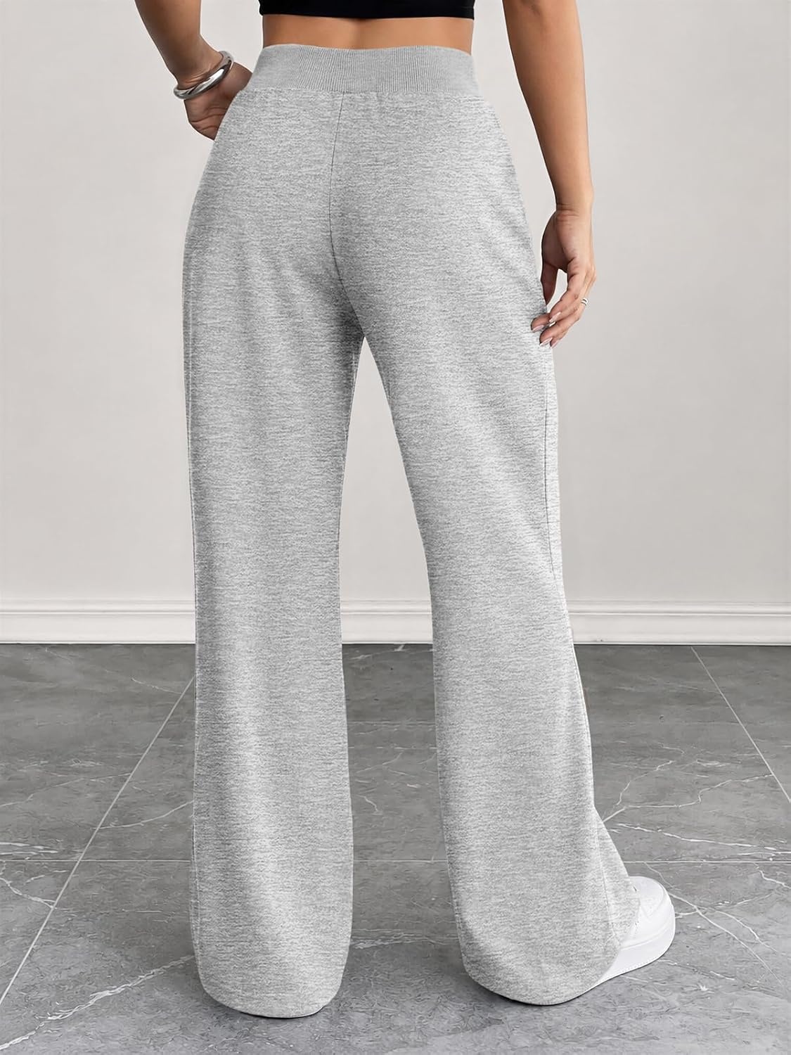 image:imageATHMILE Wide Leg Sweatpants Women High Waisted Baggy Lounge Pants Casual Comfy Joggers Fall Fashion Trendy Gym ClothesGrey