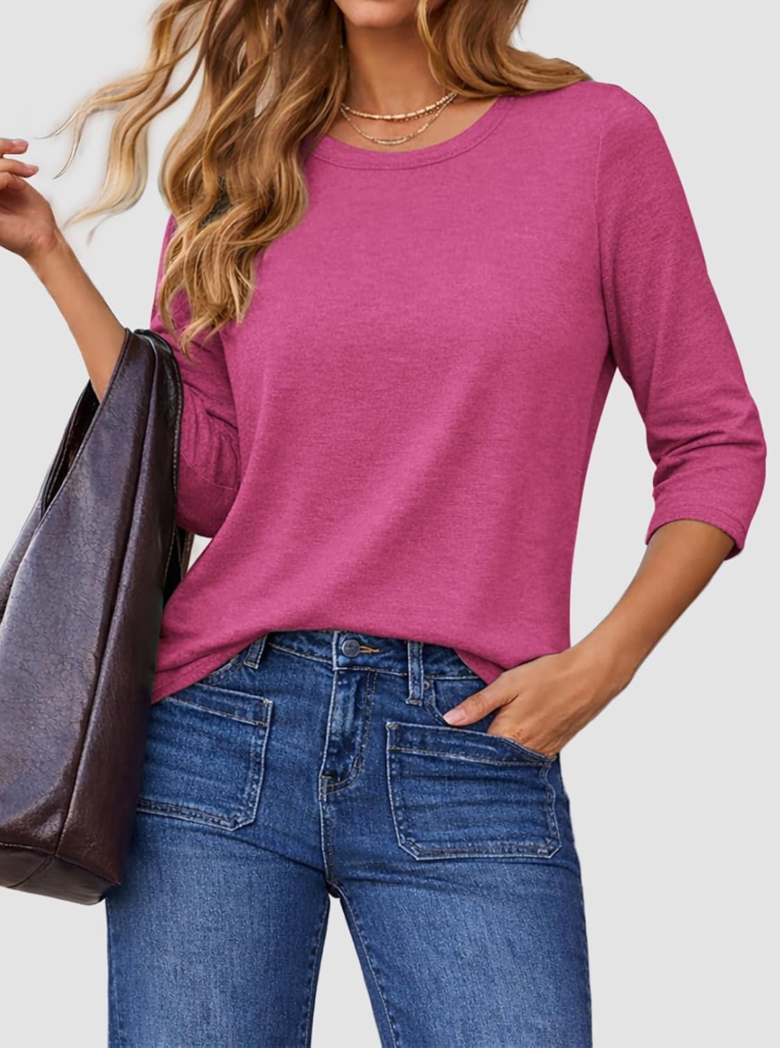 image:imageATHMILE Womens 34 Sleeve Blouse Summer Tops Fall Shirt Fashion Blouses Beach Vacation Clothes Spring Tunic 2026 TrendyRose