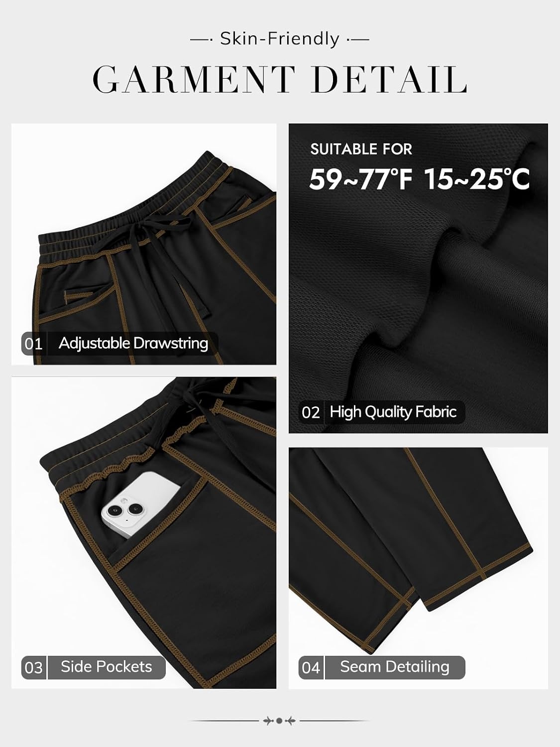 image:imageATHMILE Womens Baggy Barrel Sweatpants Wide Leg Drawstring Lounge Sweat Pants with PocketsBlack