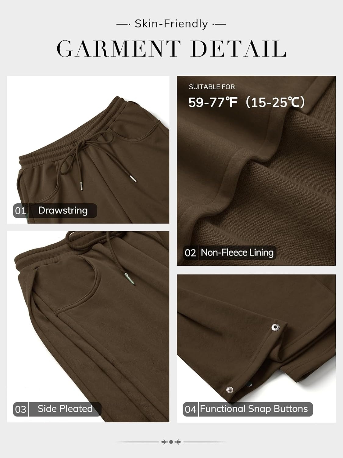 image:imageATHMILE Womens Baggy Wide Leg Pants Y2k Teen Girl Drawstring Track Pants Lounge Sweatpants Women 2026Coffee