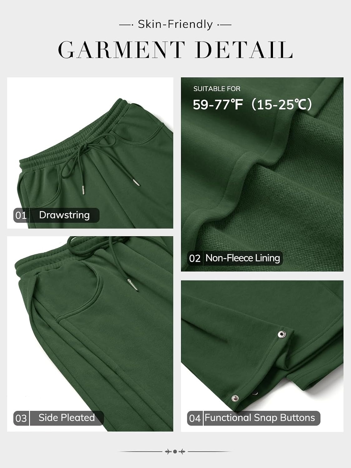 image:imageATHMILE Womens Baggy Wide Leg Pants Y2k Teen Girl Drawstring Track Pants Lounge Sweatpants Women 2026Green