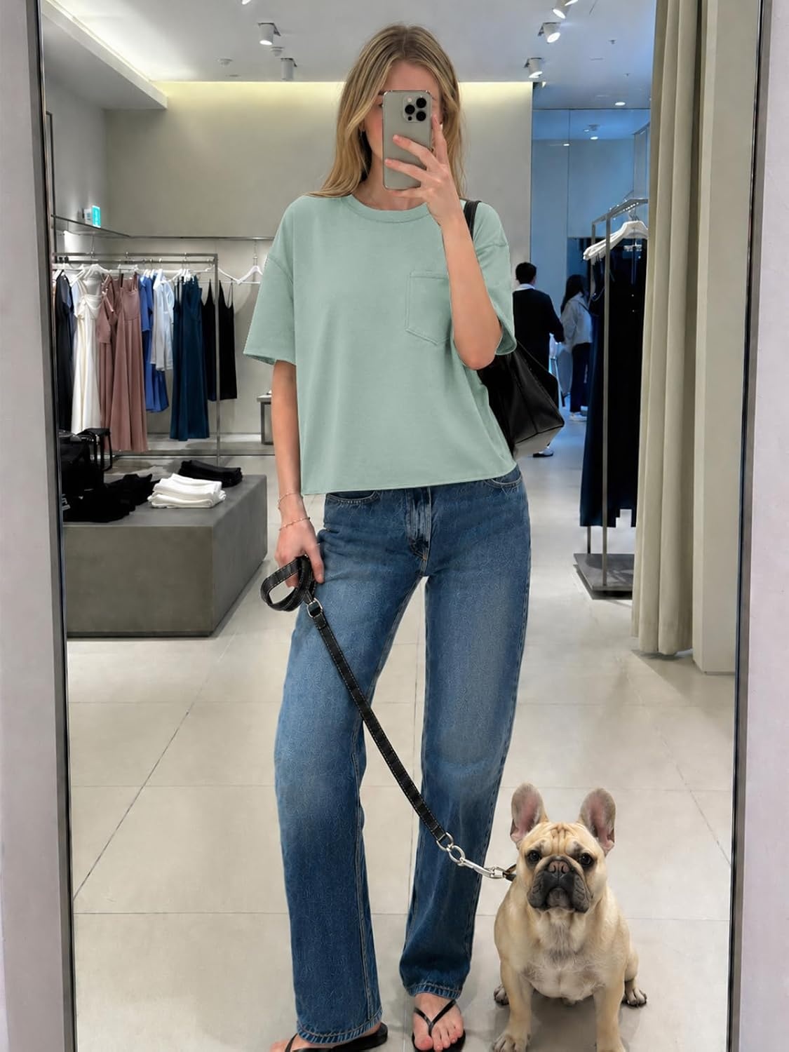 image:imageATHMILE Womens Crop Tops Workout Shirts Gym Oversized Spring Summer Basic Tees Short Sleeve Casual Loose Drop Shoulder 2026Graygreen