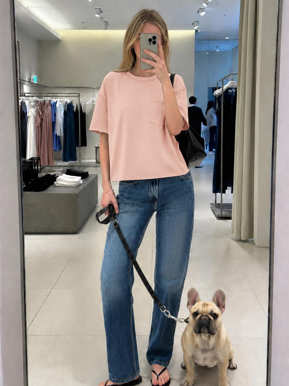 image:imageATHMILE Womens Crop Tops Workout Shirts Gym Oversized Spring Summer Basic Tees Short Sleeve Casual Loose Drop Shoulder 2026Lightpink