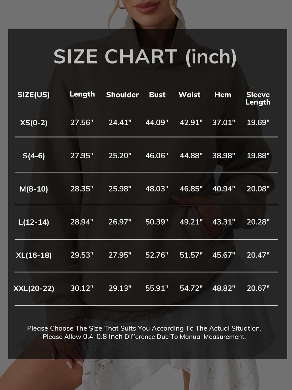 image:imageATHMILE Womens Fleece Sweatshirts with Pockets Oversized Mock Neck Sweatshirt Turtleneck Pullover Fall Fashion Outfits 2026Gray Green
