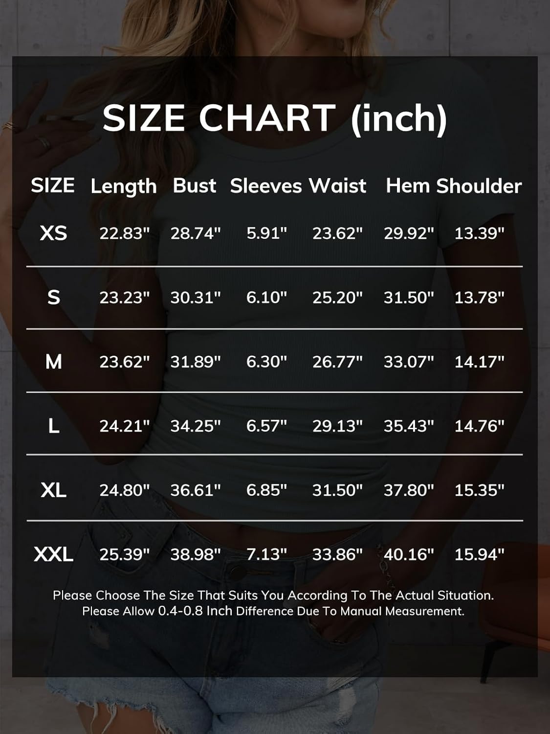 image:imageATHMILE Womens Long Sleeve CrewneckV Neck Ribbed Tops Fall Fitted Stretch Casual Basic T Shirts 2026Bwhite