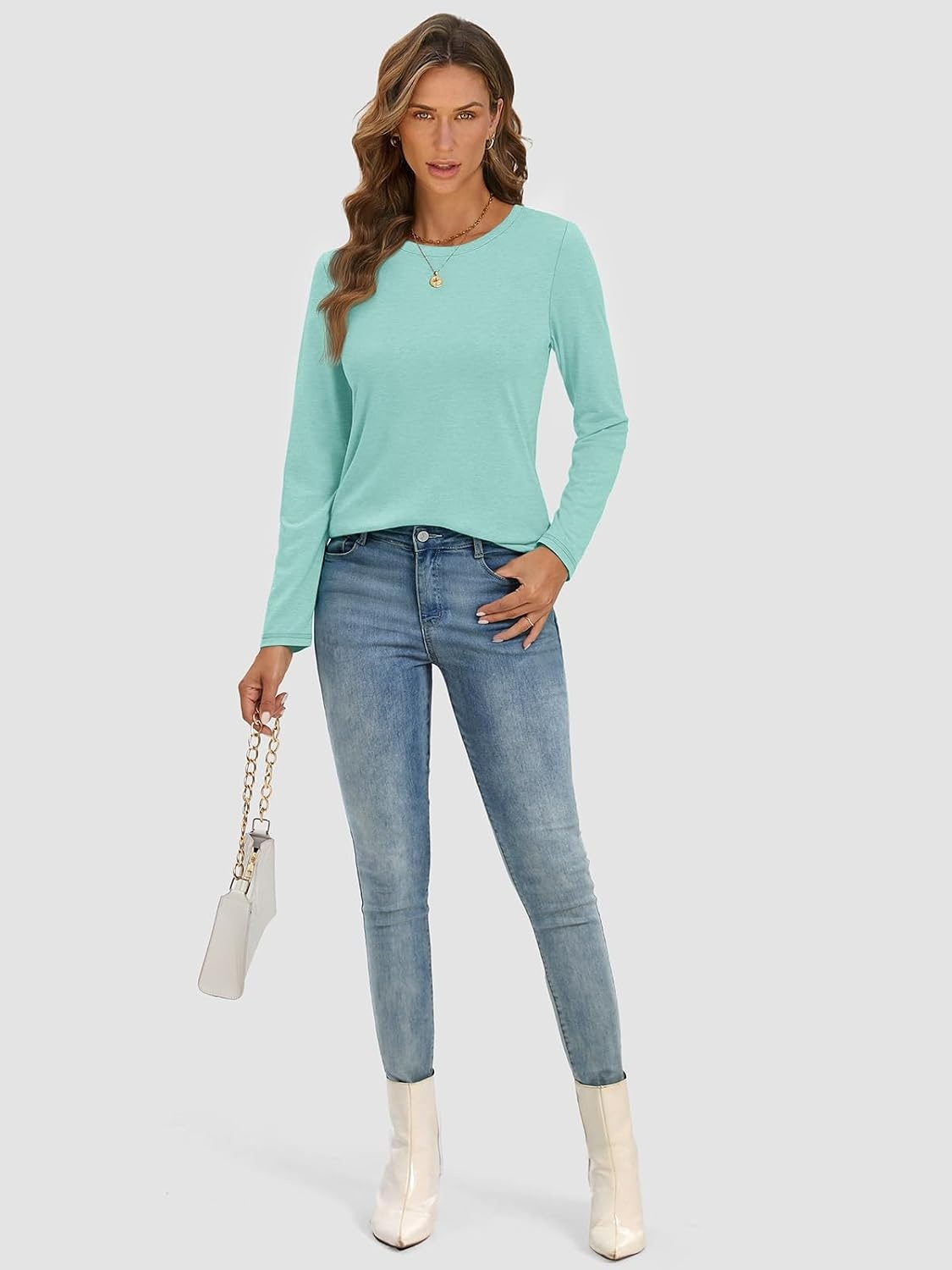 image:imageATHMILE Womens Long Sleeve Shirts Basic Tee Fall Trendy Teen Girl Teacher School Business Casual Workout 2026 FashionLake Green