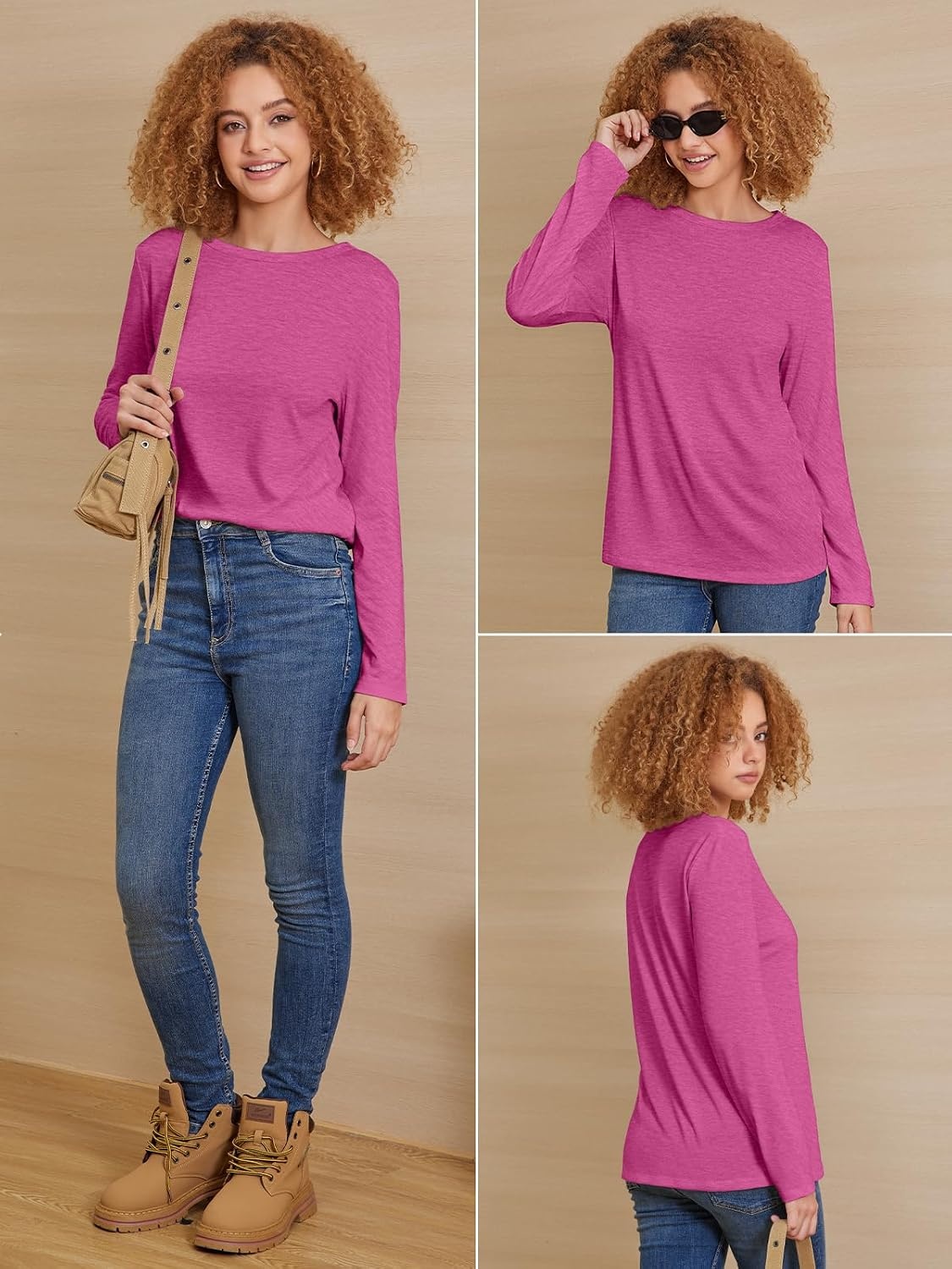 image:imageATHMILE Womens Long Sleeve Shirts Basic Tee Fall Trendy Teen Girl Teacher School Business Casual Workout 2026 FashionRoseo