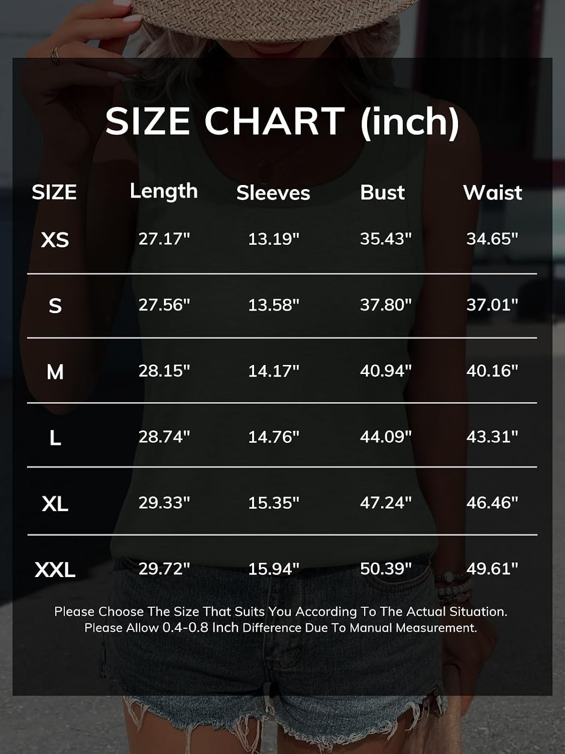 image:imageATHMILE Womens Loose Fit Casual Flowy Tank Tops Round Neck Trendy Sleeveless Summer Beach Clothes OutfitsApricot