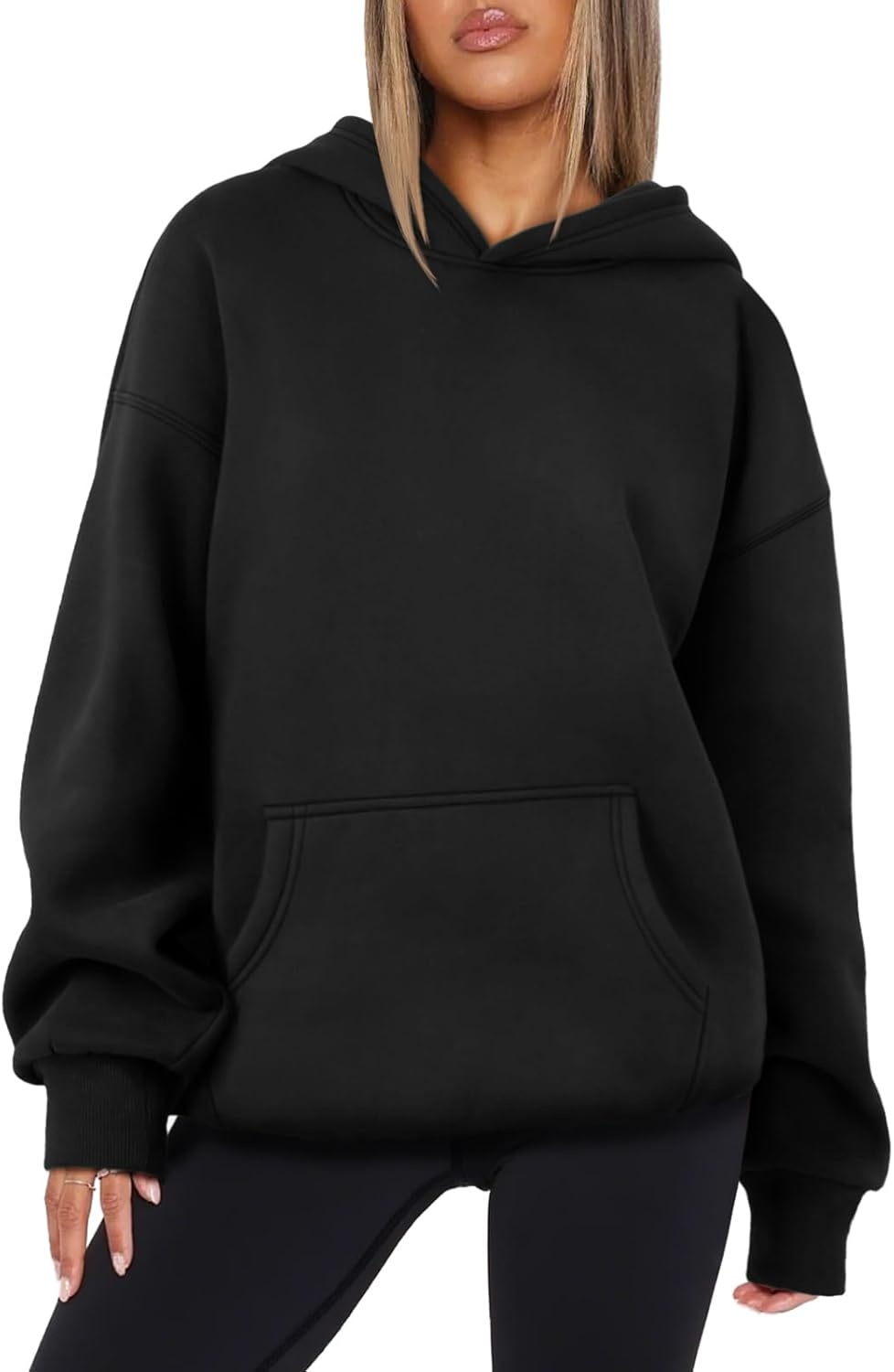 image:imageATHMILE Womens Oversized Hoodies Fleece Sweatshirts Long Sleeve Sweaters Pullover Fall Clothes with PocketBlack