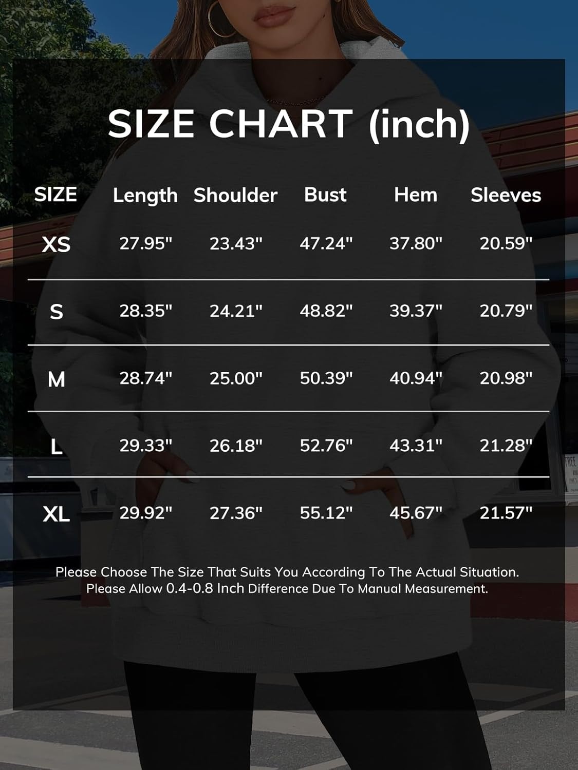image:imageATHMILE Womens Oversized Hoodies Fleece Sweatshirts Long Sleeve Sweaters Pullover Fall Clothes with PocketBlue