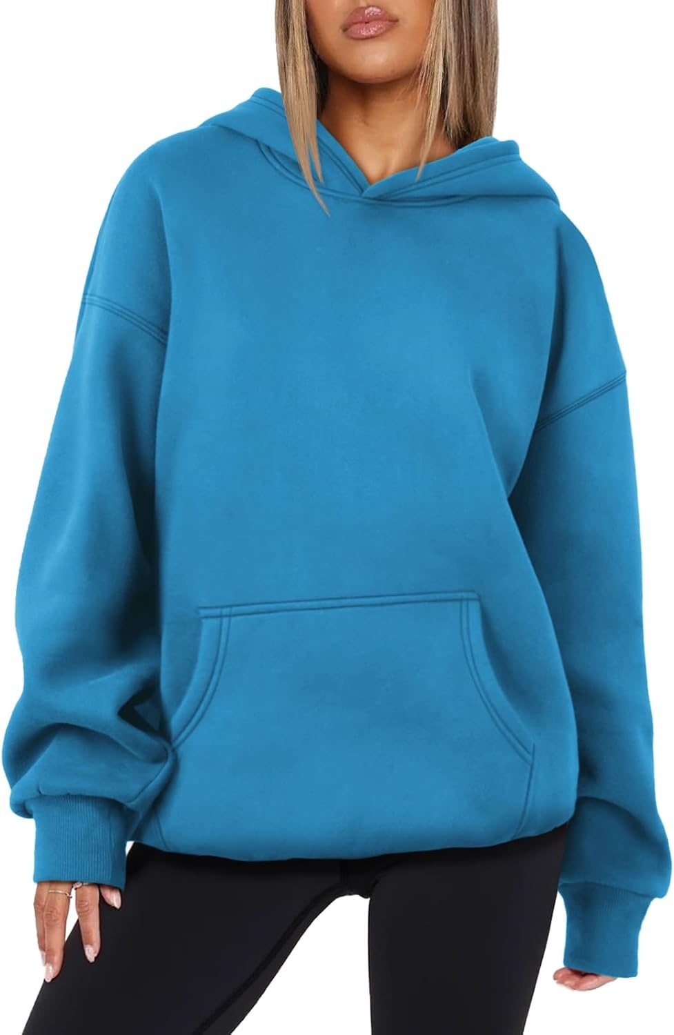 image:imageATHMILE Womens Oversized Hoodies Fleece Sweatshirts Long Sleeve Sweaters Pullover Fall Clothes with PocketBlue