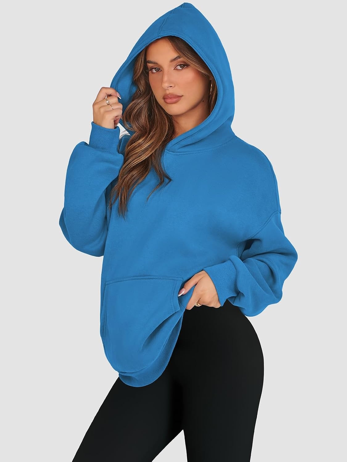 image:imageATHMILE Womens Oversized Hoodies Fleece Sweatshirts Long Sleeve Sweaters Pullover Fall Clothes with PocketBlue