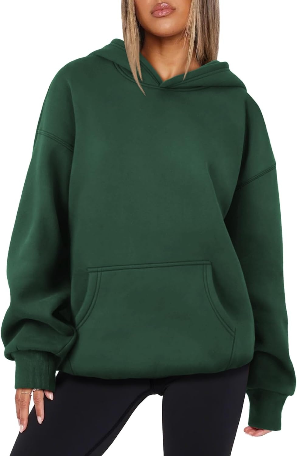 image:imageATHMILE Womens Oversized Hoodies Fleece Sweatshirts Long Sleeve Sweaters Pullover Fall Clothes with PocketDark Green