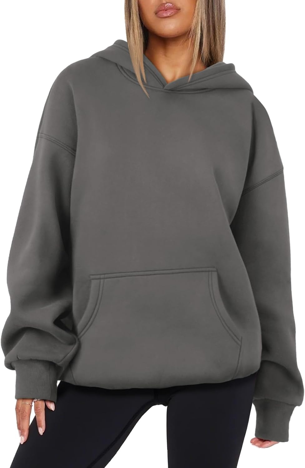 image:imageATHMILE Womens Oversized Hoodies Fleece Sweatshirts Long Sleeve Sweaters Pullover Fall Clothes with PocketDark Grey