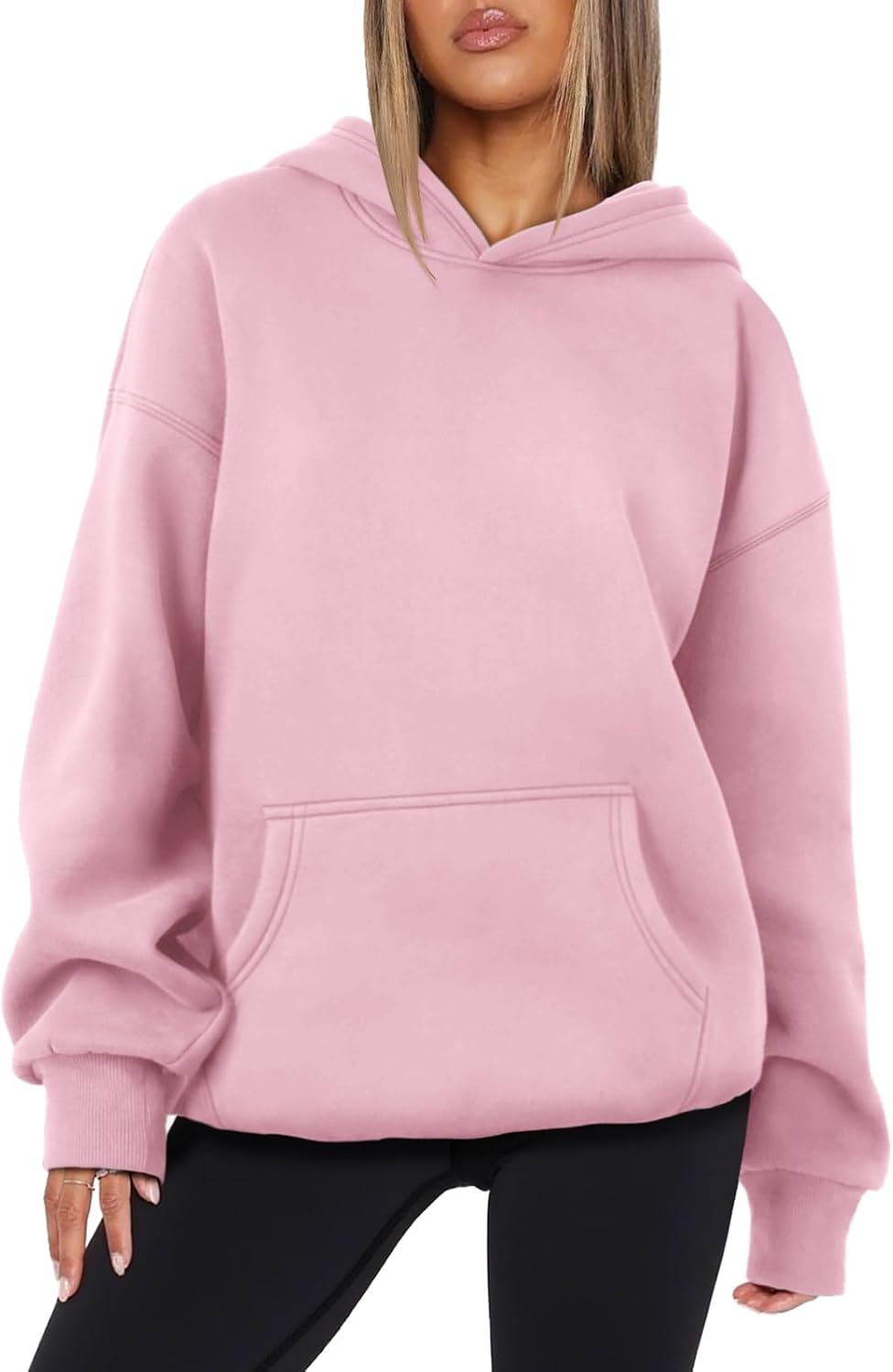 image:imageATHMILE Womens Oversized Hoodies Fleece Sweatshirts Long Sleeve Sweaters Pullover Fall Clothes with PocketLight Pink