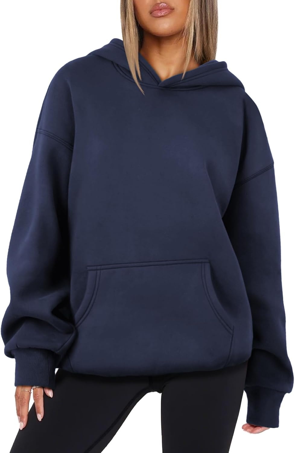 image:imageATHMILE Womens Oversized Hoodies Fleece Sweatshirts Long Sleeve Sweaters Pullover Fall Clothes with PocketNavy