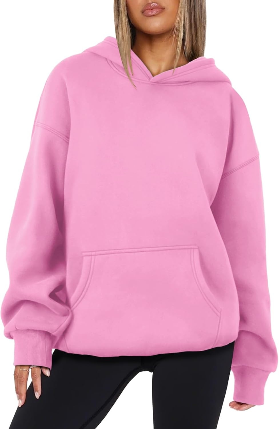 image:imageATHMILE Womens Oversized Hoodies Fleece Sweatshirts Long Sleeve Sweaters Pullover Fall Clothes with PocketPink