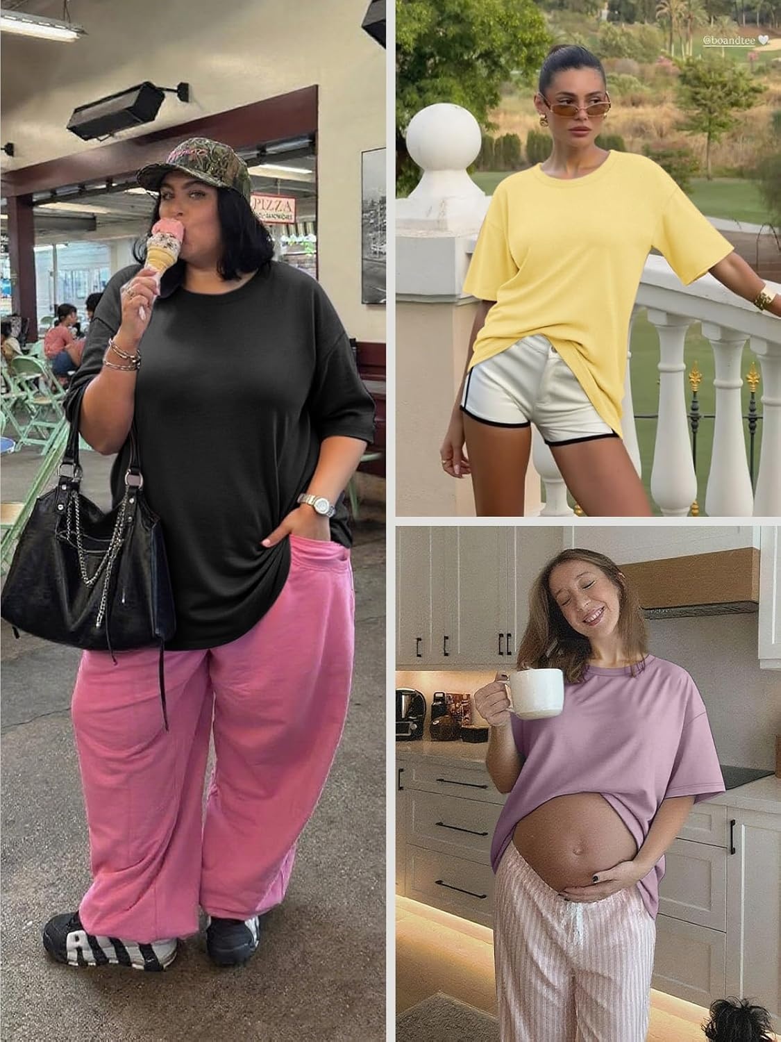 image:imageATHMILE Womens Oversized T Shirts Casual Tee Workout Tops Gym Clothes Summer Loose Fit Short Sleeve Graphics Basic Y2K 2026Darkpink