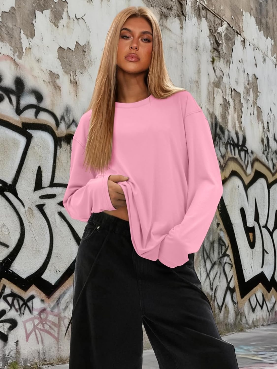 image:imageATHMILE Womens Oversized T Shirts Casual Tee Workout Tops Gym Clothes Summer Loose Fit Short Sleeve Graphics Basic Y2K 2026Zpink