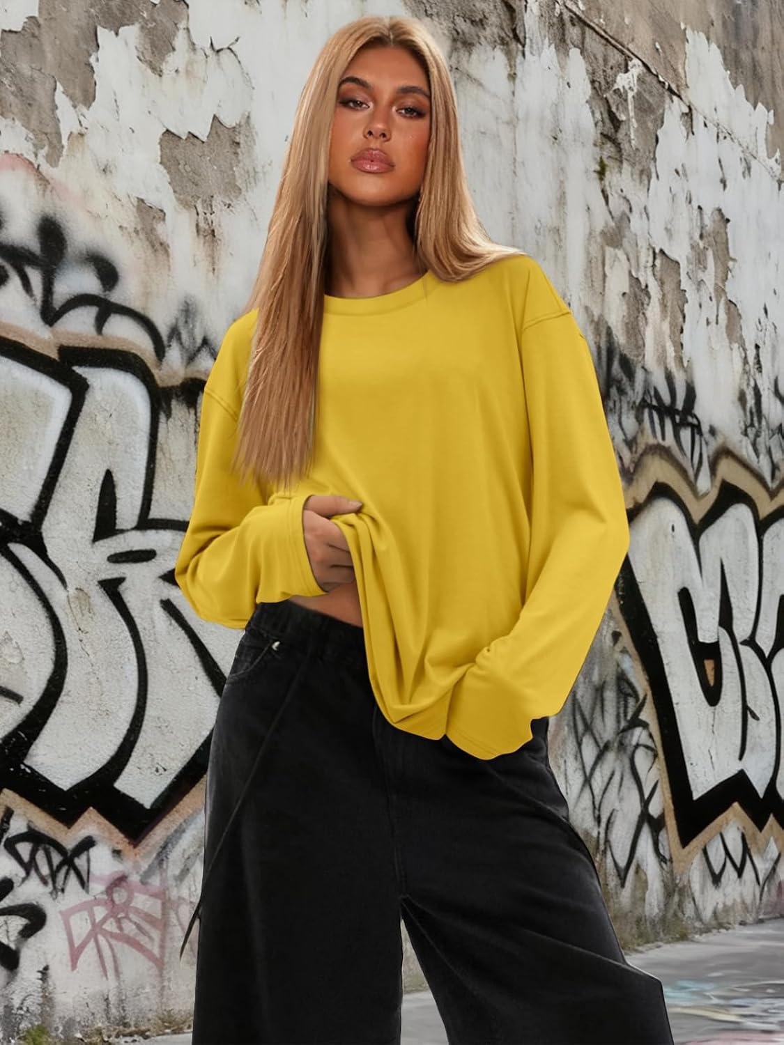image:imageATHMILE Womens Oversized T Shirts Casual Tee Workout Tops Gym Clothes Summer Loose Fit Short Sleeve Graphics Basic Y2K 2026Zyellow