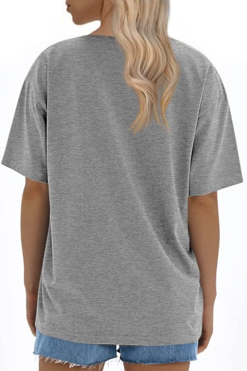 image:imageATHMILE Womens Oversized T Shirts Loose Fit Crewneck Short Sleeve Tops Summer Casual Blouse 2026 Y2K Basic Tee BeachGrey