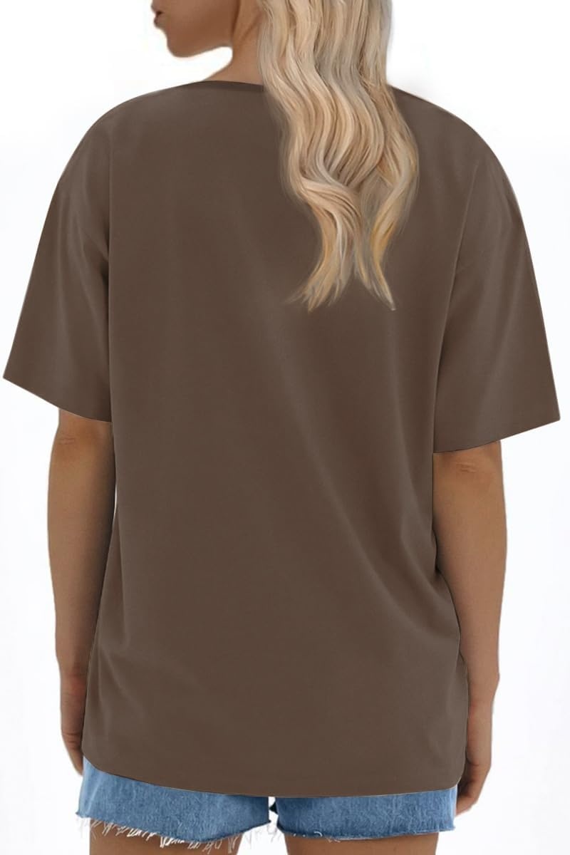 image:imageATHMILE Womens Oversized T Shirts Loose Fit Crewneck Short Sleeve Tops Summer Casual Blouse 2026 Y2K Basic Tee BeachLightbrown