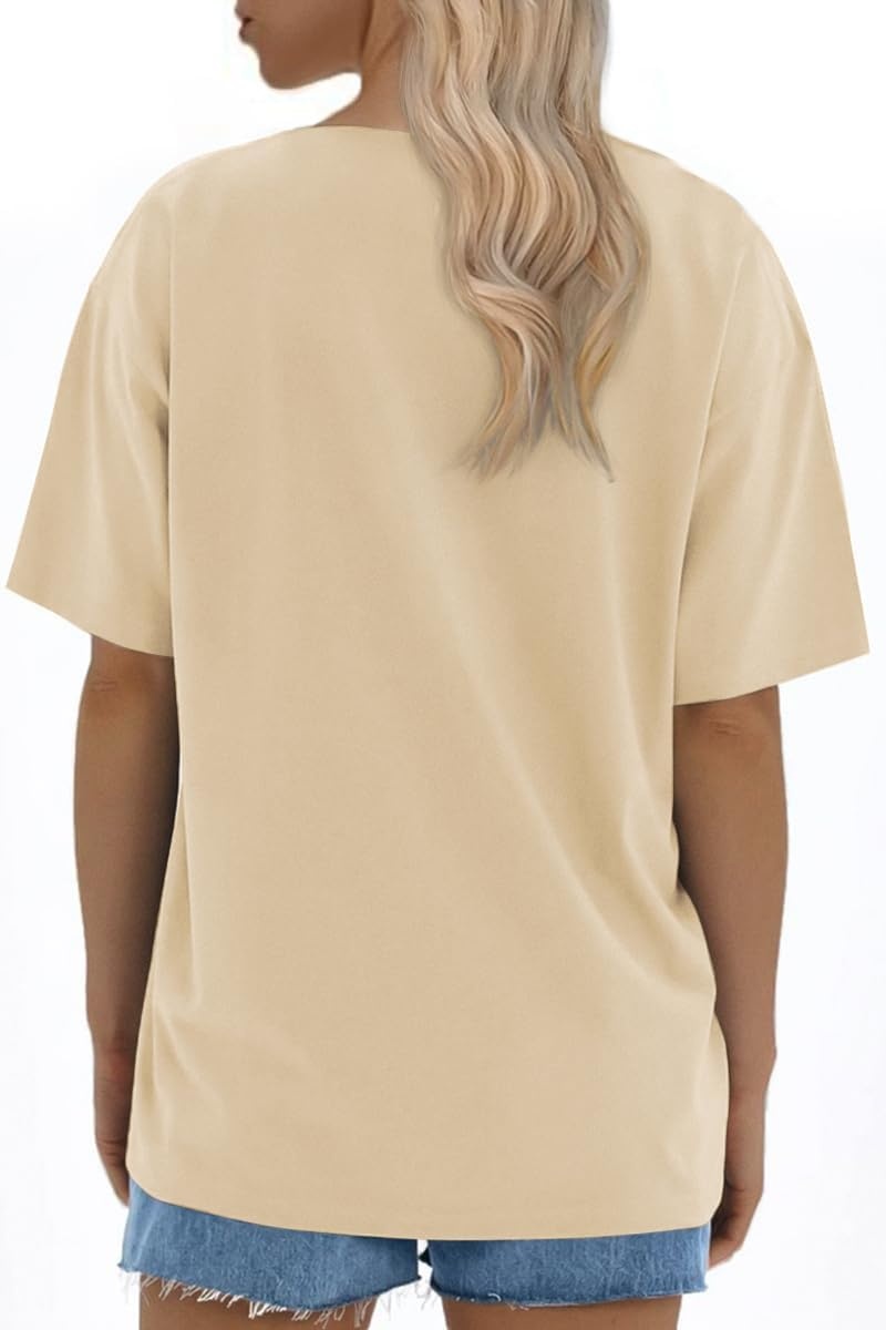 image:imageATHMILE Womens Oversized T Shirts Loose Fit Crewneck Short Sleeve Tops Summer Casual Blouse 2026 Y2K Basic Tee BeachLightyellow