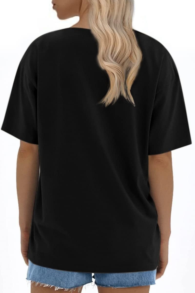 image:imageATHMILE Womens Oversized T Shirts Loose Fit Crewneck Short Sleeve Tops Summer Casual Blouse Y2K Basic Tee 2023Black
