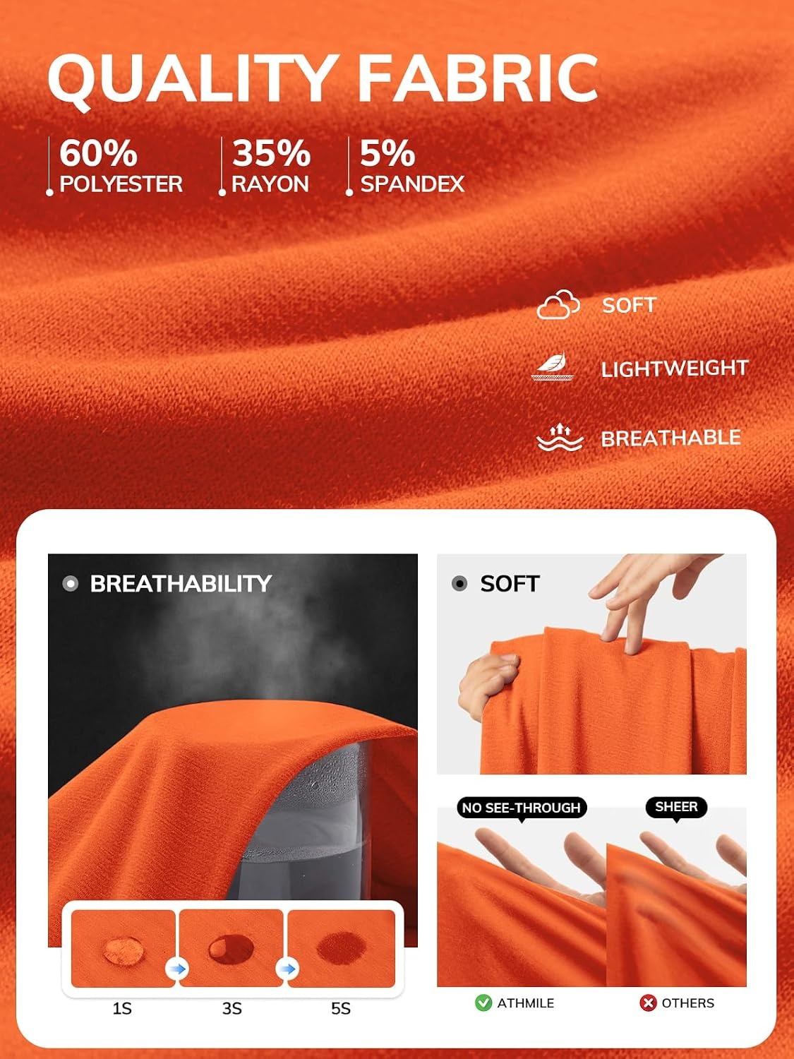 image:imageATHMILE Womens Oversized T Shirts Summer Tops Spring Casual Loose Fit Workout Short Sleeve 2026 Beach VacationOrange