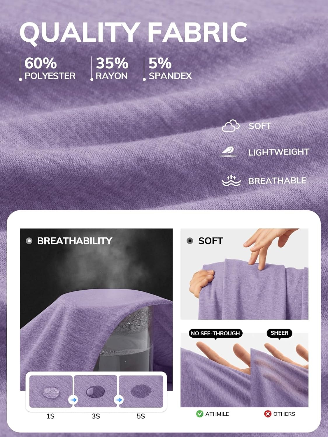 image:imageATHMILE Womens Oversized T Shirts Summer Tops Spring Casual Loose Fit Workout Short Sleeve 2026 Beach VacationPurple