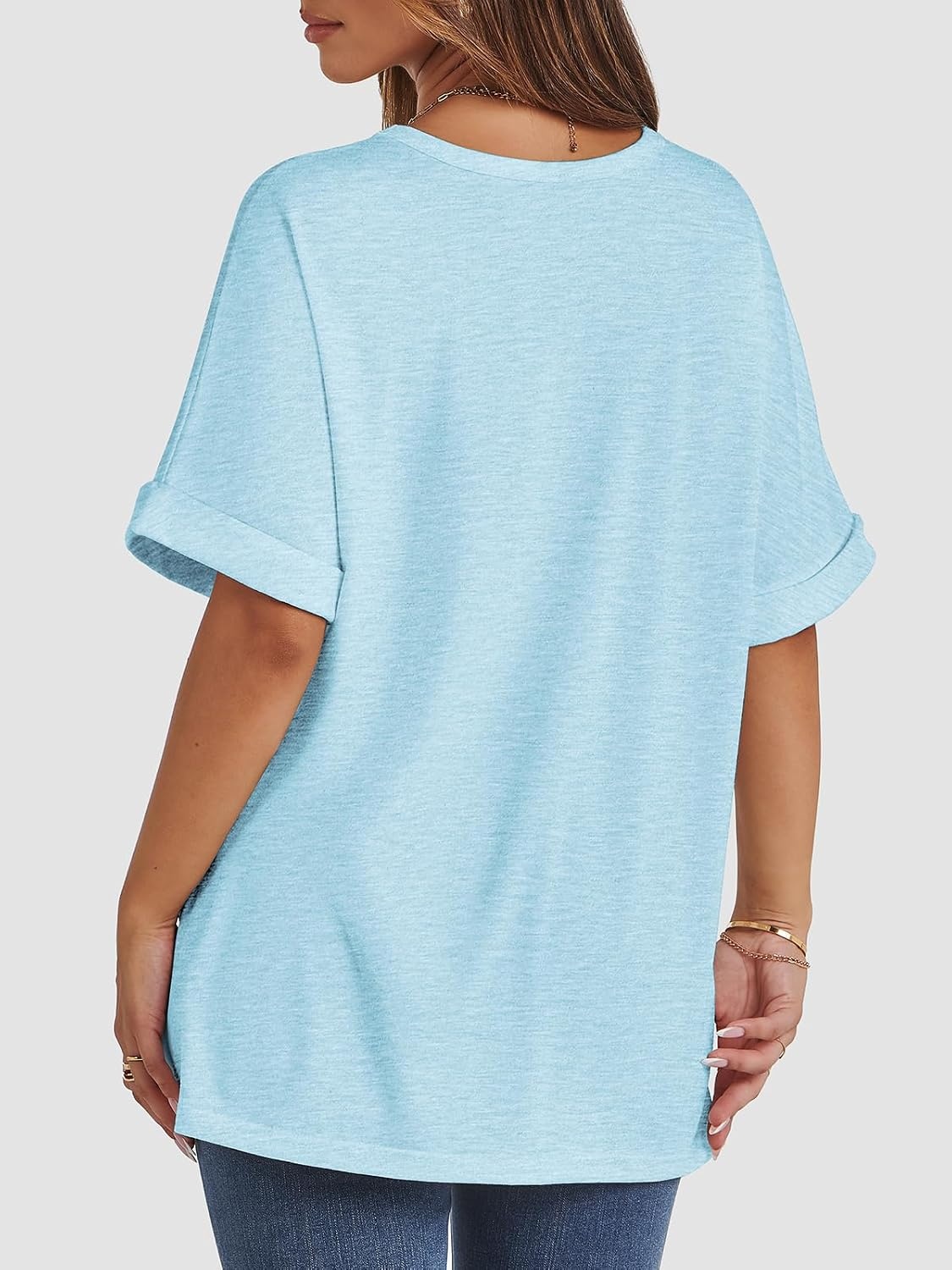 image:imageATHMILE Womens Oversized T Shirts Summer Tops Spring Casual Loose Fit Workout Short Sleeve 2026 Beach VacationSky Blue