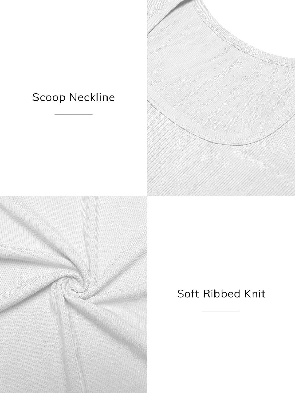 image:imageATHMILE Womens Scoop Neck Long Sleeve Tops Fashion Ribbed Knit Shirts Slim Fitted Casual Basic Tee T Shirt for Women 2026Awhite