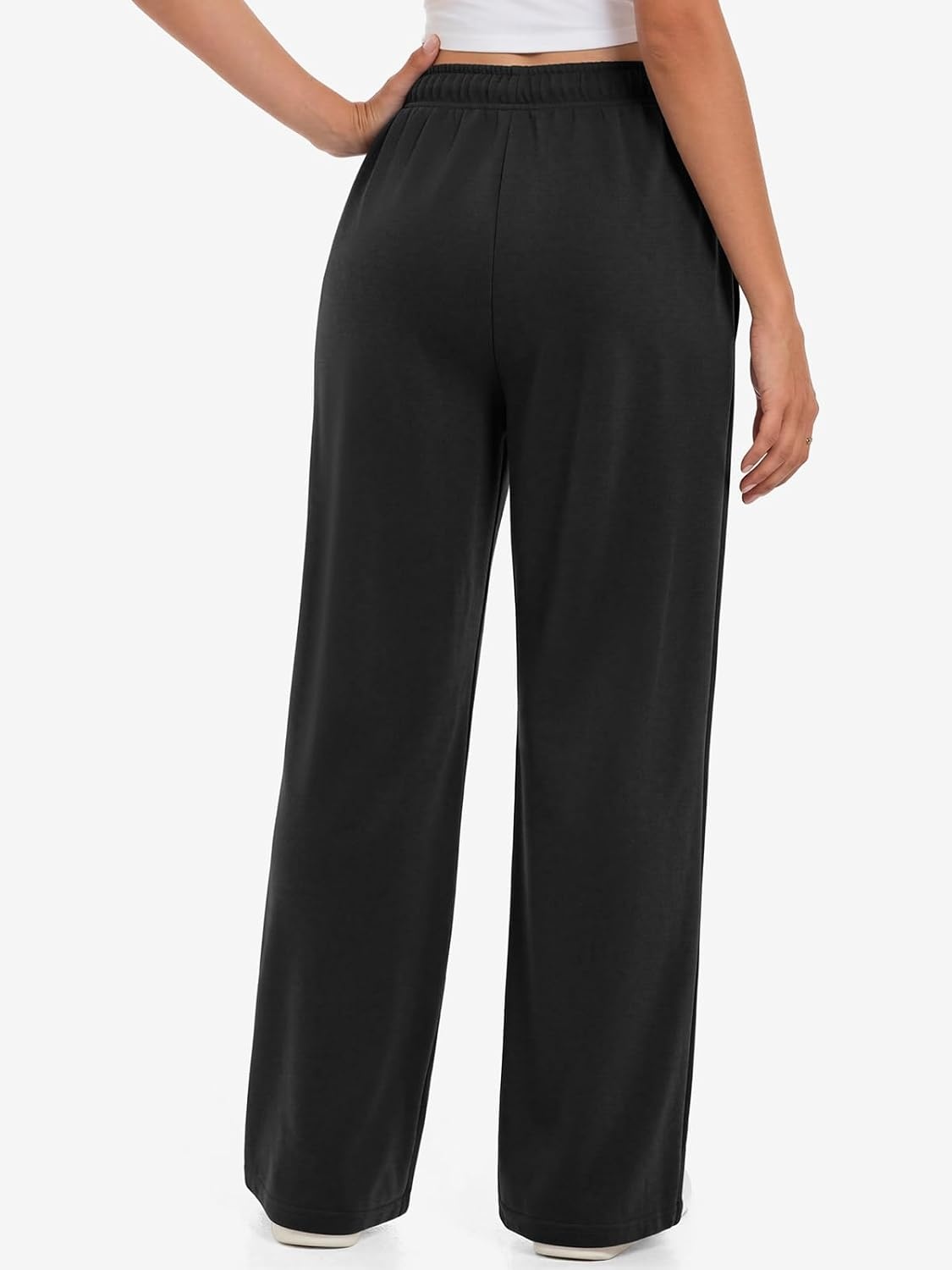 image:imageATHMILE Womens Sweatpants 2026 Fall Baggy Wide Leg Sweatpant Fleece Lined Straight Leg Sweat PantsLightweightblack