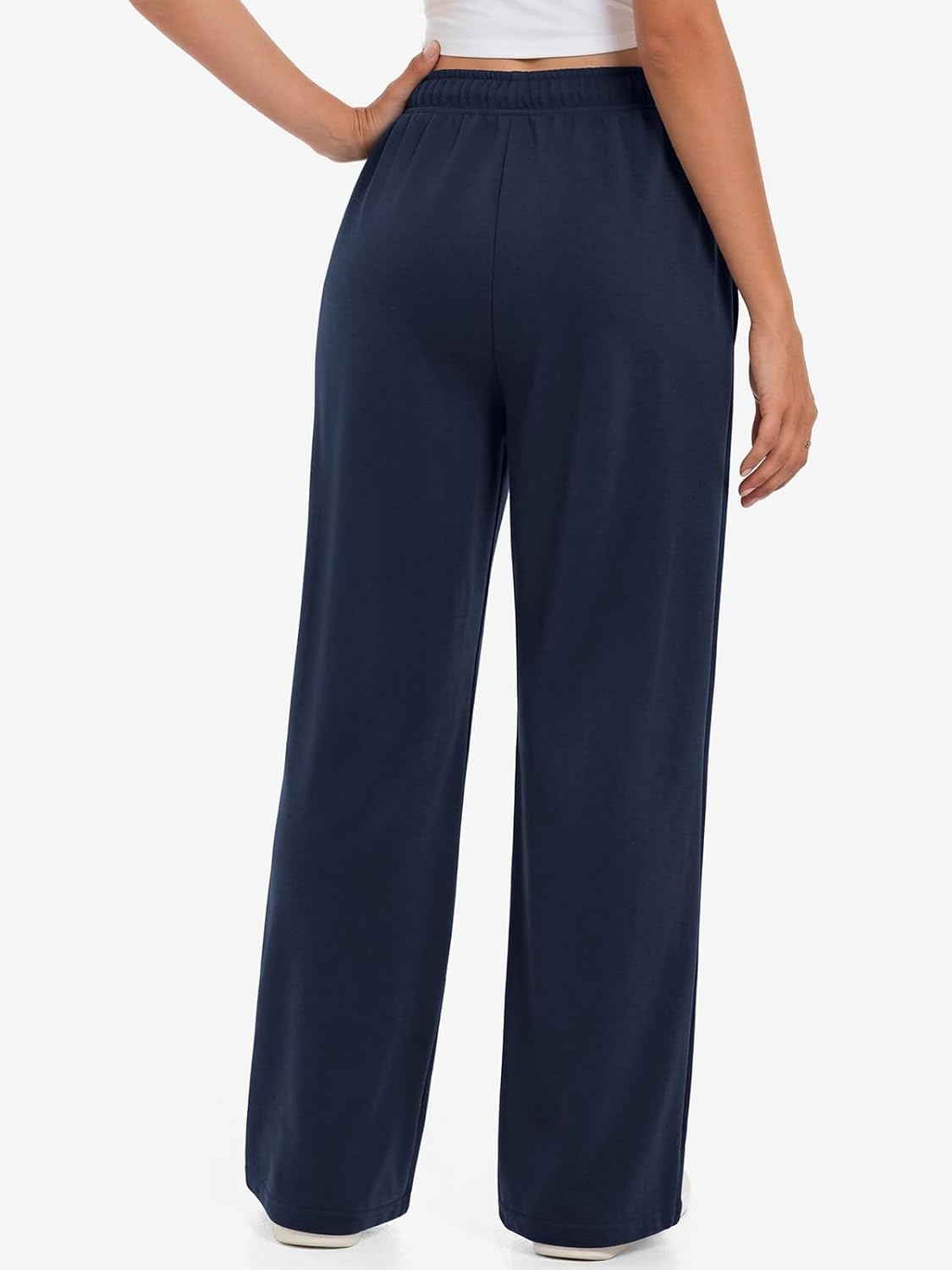 image:imageATHMILE Womens Sweatpants 2026 Fall Baggy Wide Leg Sweatpant Fleece Lined Straight Leg Sweat PantsLightweightnavy