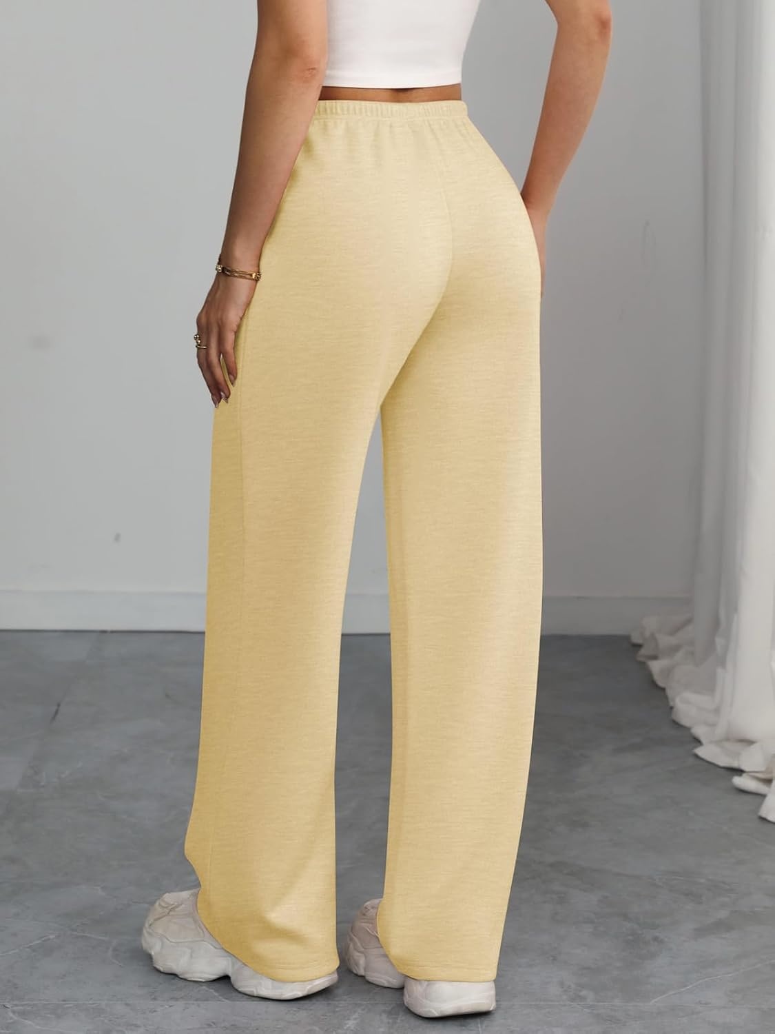 image:imageATHMILE Womens Sweatpants Wide Leg Barrel Pants Baggy Joggers Low Waist Fall Fashion Winter Clothing Pockets 2026Apricot