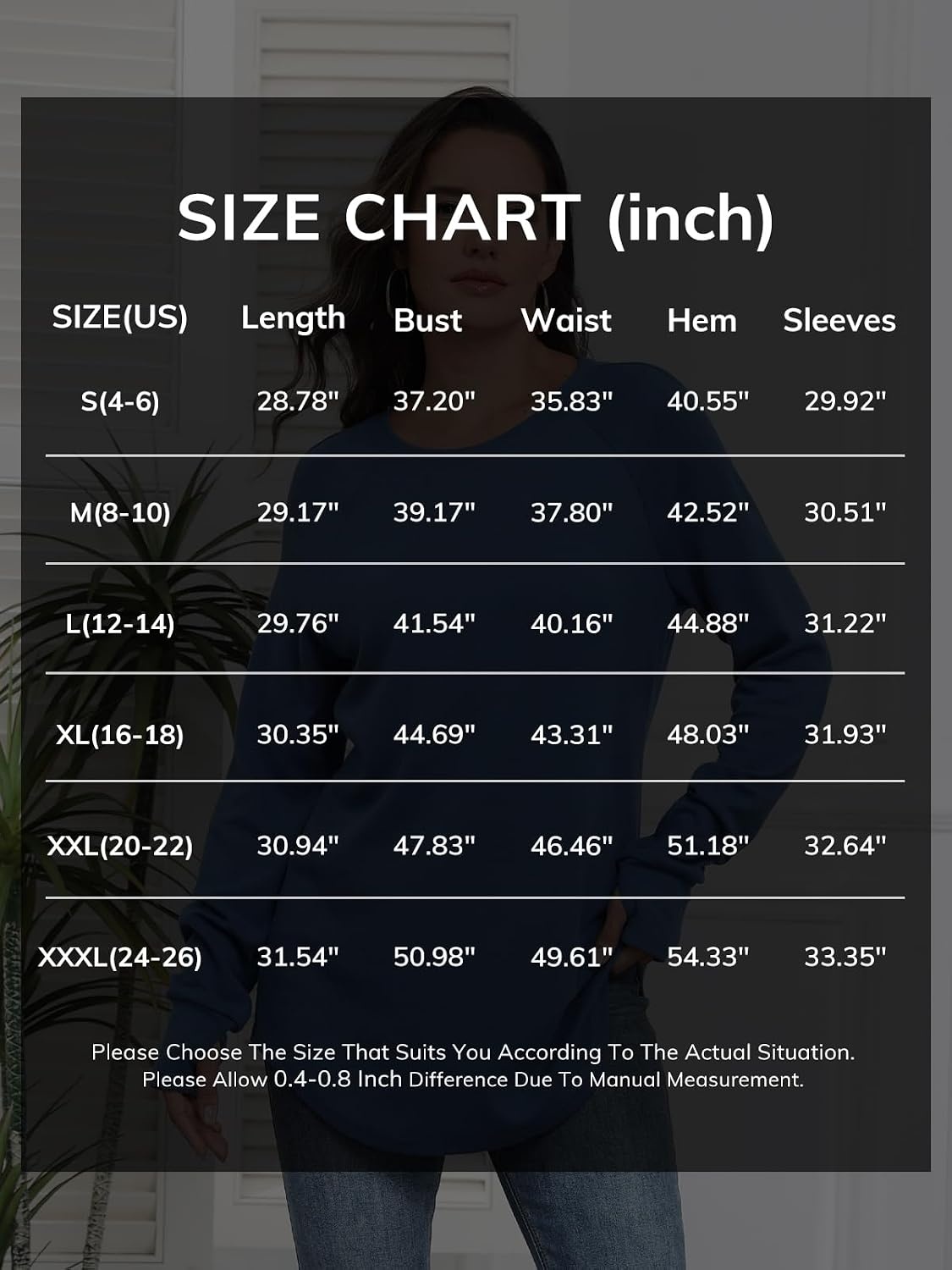 image:imageATHMILE Womens Tunic Tops Long Sleeve Thumb Hole Shirts Fall Sweater Crew Neck Winter Fashion Clothes 2025Black