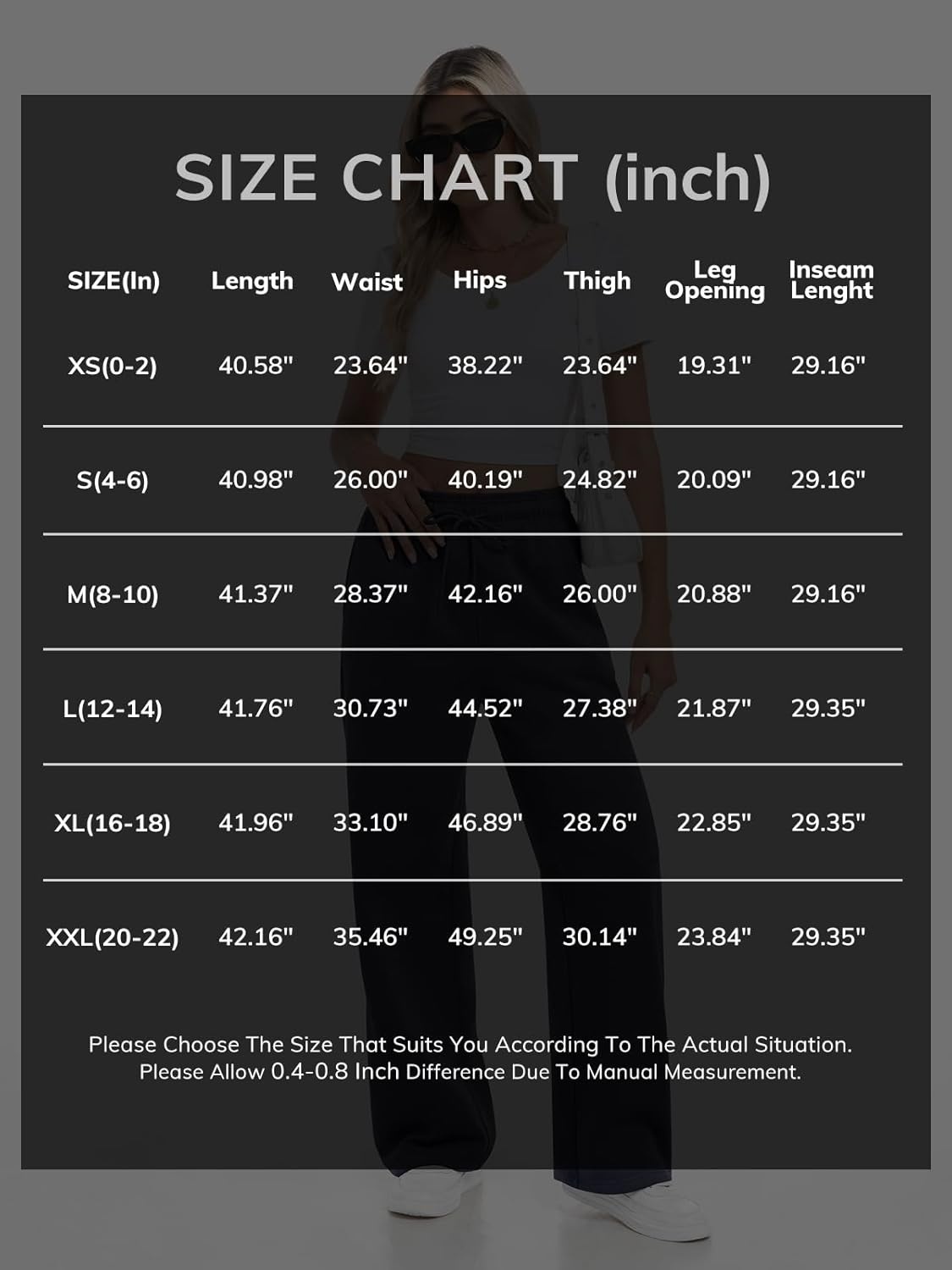 image:imageATHMILE Womens Wide Leg Fleece Lined Sweatpants High Waisted Baggy Drawstring Joggers Straight Leg Sweat PantsWhite