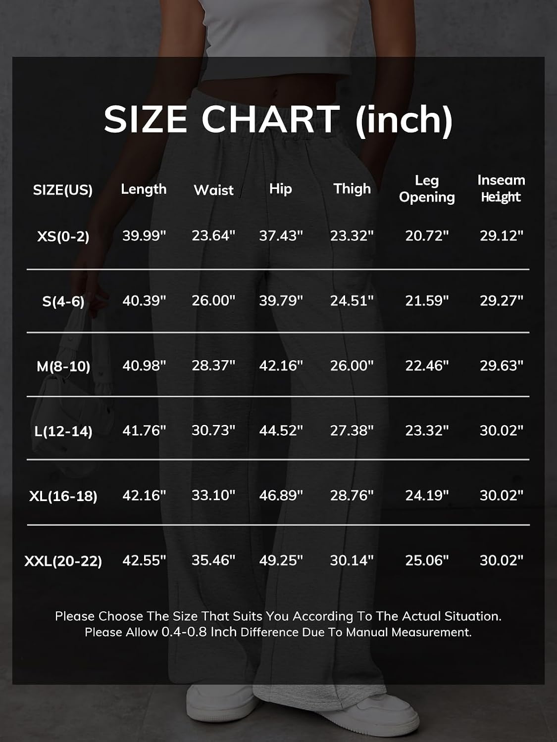 image:imageATHMILE Womens Wide Leg Sweatpants High Waisted Baggy Pants Fashion Teen Girl Drawstring Athletic JoggersBlack