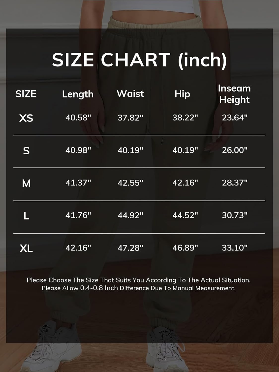 image:imageATHMILE Yoga Pants with Pockets for Women Sweatpants Joggers Fleece Lined Baggy Cargo Work Lounge Snow High Waisted Fall Fashion White