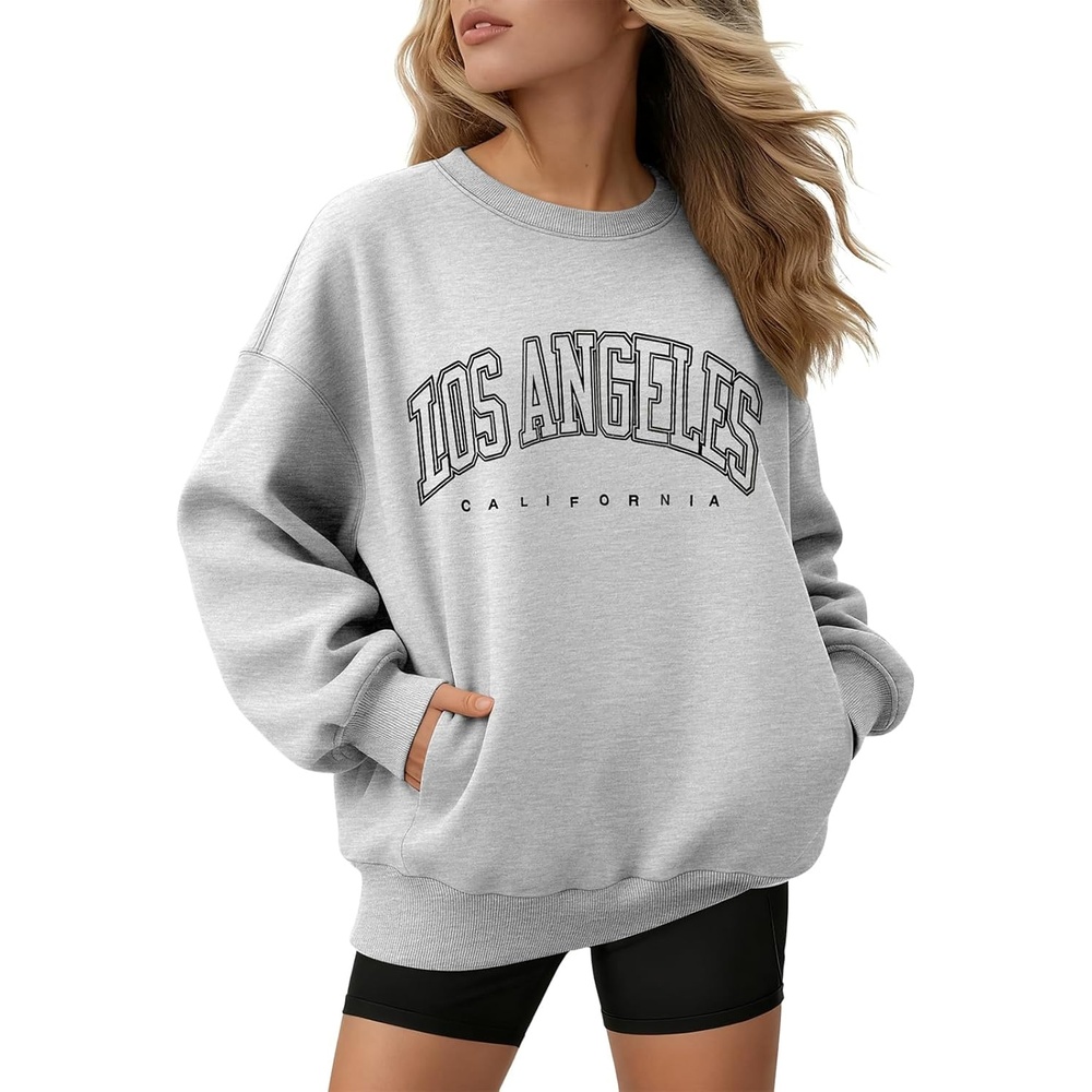 image:imageATHMILE Oversized Sweatshirt for Women Crewneck Fleece Long Sleeve Pullover Hoodies Tops Fall Fashion Outfits ClothesZlagreyside Pockets