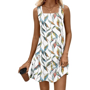 ATHMILE Dresses for Women 2026 V Neck Short Sleeve Casual T Shirt Dress Sundresses Swimsuit Coverup with Pockets(T-floral Print)