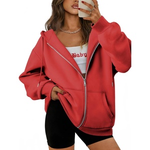 ATHMILE Oversized Hoodies for Women Fall Sweatshirts Zip Up Hoodie Casual Jackets Y2k Fashion Outfits Winter Clothes 2026(Red)