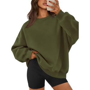 ATHMILE Oversized Sweatshirt for Women Crewneck Fleece Long Sleeve Pullover Hoodies Tops Fall Fashion Outfits Clothes(Armygreen)