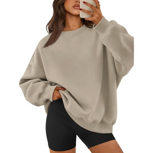 ATHMILE Oversized Sweatshirt for Women Crewneck Fleece Long Sleeve Pullover Hoodies Tops Fall Fashion Outfits Clothes(Coffeegrey)